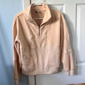 heartloom half zip pullover beige xs